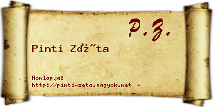 Pinti Zéta névjegykártya